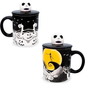 Disney THE NIGHTMARE BEFORE CHRISTMAS Jack Skellington Mug With Lid NEW